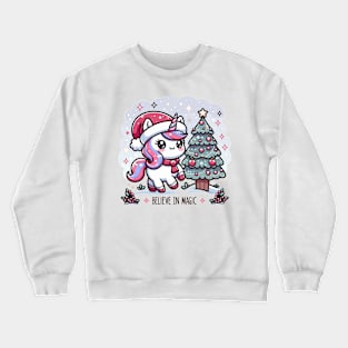 Magical Kawaii Unicorn Christmas Crewneck Sweatshirt